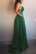 Green Satin A-line Backless Simple Prom Dress E202283836