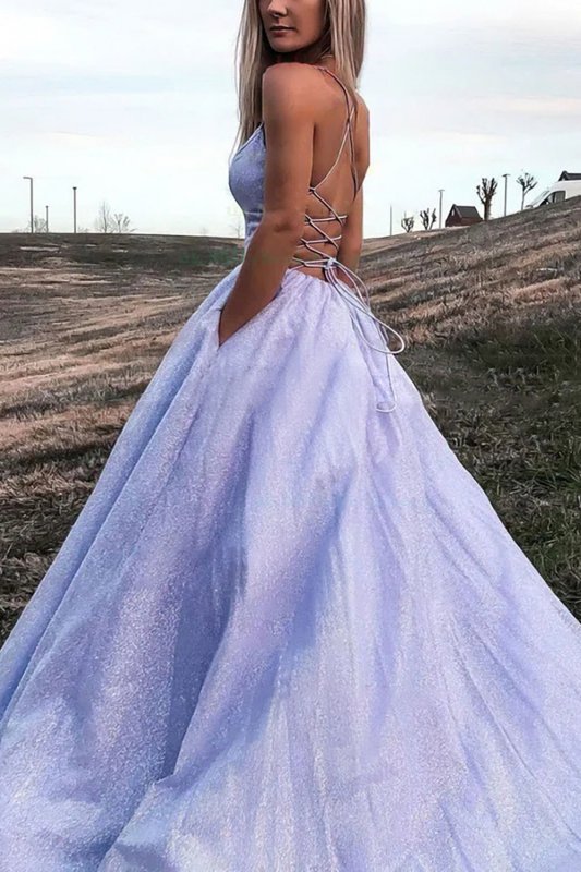 Light Purple A-line Sparkly Prom Dress E202283832