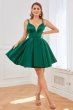 Green Satin Short Prom Dress E202283482