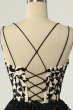 A Line Spaghetti Straps Black Short Homecoming Dress with Appliques E202283481