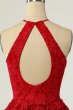 A Line Halter Red Short Homecoming Dress with Appliques E202283480