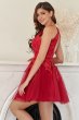 A Line Halter Red Short Homecoming Dress with Appliques E202283475