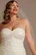 Shirred Tall Plus Lace Strapless Wedding Dress 4XL8CWG906