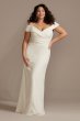 Plus Tall Crepe Off-Shoulder Sheath Wedding Dress 4XL9WG4033
