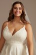 Scalloped Lace Satin Tall Plus Size Wedding Dress 4XL9WG4034