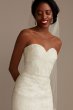 Shirred Floral Lace Tall Strapless Wedding Dress 4XLCWG906