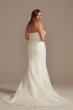 Shirred Plus Size Lace Strapless Wedding Dress 8CWG906