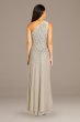 Mesh One-Shoulder Gown with Scattered Sequins AP1E208309