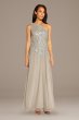 Mesh One-Shoulder Gown with Scattered Sequins AP1E208309