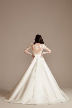 Beaded Applique Tulle Petite Sheath Wedding Dress 7CWG904