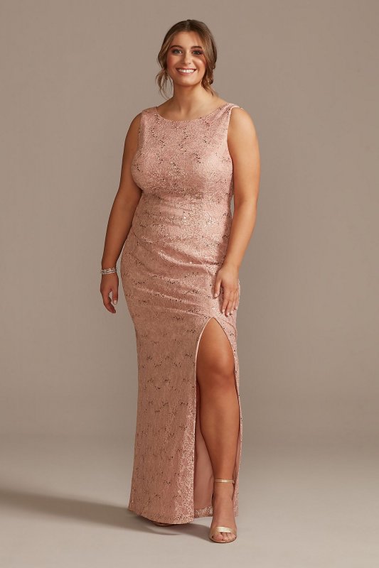 Draped Lace Floor-Length Dress with Matching Shawl WBM2537W