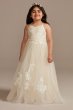 Floral Applique Cross-Back Flower Girl Dress WG1438