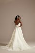Scalloped Lace Satin Spaghetti Strap Wedding Dress WG4034