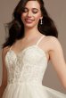 Sheer Boned Bodice Spaghetti Strap Wedding Dress WG4036