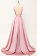 Blush Satin Long Prom Dress E202283158