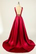 Blush Satin Long Prom Dress E202283158