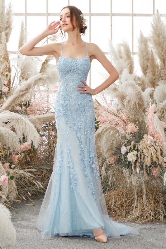 Spaghetti Straps Mermaid Prom Dress E202283151