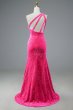 Fuchsia Sequin Long Prom Dress with Slit E202283143