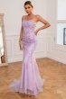 Light Purple Mermaid Long Prom Dress with Appliques E202283149