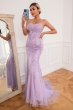 Light Purple Mermaid Long Prom Dress with Appliques E202283149