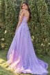 Purple Tulle Prom Dress with Appliques E202283162