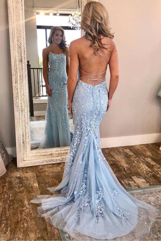 Lace Mermaid Backless Prom Dress E202283153