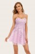 Pink Spaghetti Straps Homecoming Dress E202283099