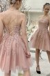 Pink Spaghetti Straps Homecoming Dress E202283099