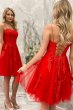 Pink Spaghetti Straps Homecoming Dress E202283099