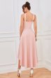 Pink A Line Halter High Low Homecoming Dress E202283113