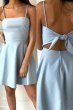 Simple Blue Open Back A Line Homecoming Dress E202283110