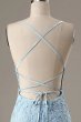 Light Blue Short Tight Homecoming Dress with Lace Beading E202283005
