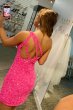 Fuchsia Sequins One Shoulder Homecoming Dress E202283002