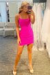 Tight Fuchsia Sequins Homecoming Dress E202283035