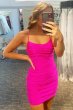 Tight Fuchsia Sequins Homecoming Dress E202283035