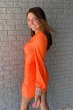 Orange Ruched Tight Homecoming Dress E202283055