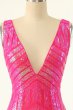 Fuchsia Sequins V-Neck Tight Homecoming Dress E202283053