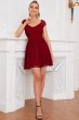 Burgundy Lace Short Cocktail Dress E202283812