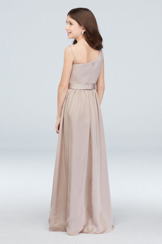 One Shoulder Junior Bridesmaid Dress with Sash JBVW0215