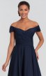 Off-Shoulder Navy Mother-of-the-Bride Dress AL-27123