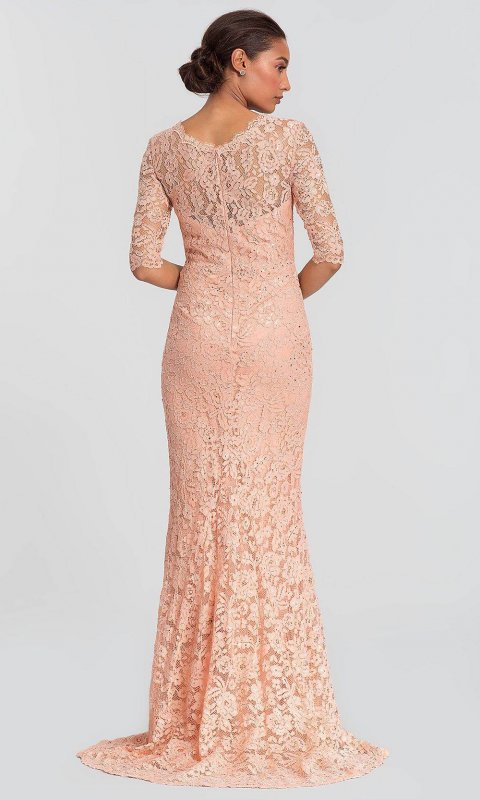 Long Lace Mother-of-the-Bride Dress with Sleeves AL-27241