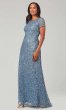 Short-Sleeve Sequin Long MOB Dress by AP-091874600