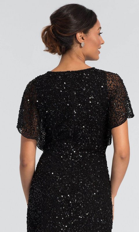 Sequin-Beaded Long Black MOB Dress AP-AP1E202168-B