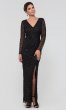 Black Sequin Long-Sleeve MOB Dress AP-AP1E204882-B