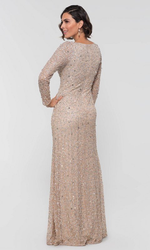 Long-Sleeve MOB Champagne Dress AP-AP1E205028-C