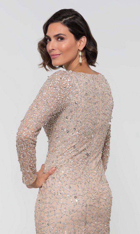 Long-Sleeve MOB Champagne Dress AP-AP1E205028-C