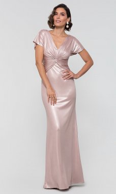 Long Pink MOB Dress with Sleeves AP-AP1E205114-DP