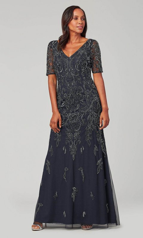 Midnight Blue Long Sequin MOB Dress by AP-AP1E206462