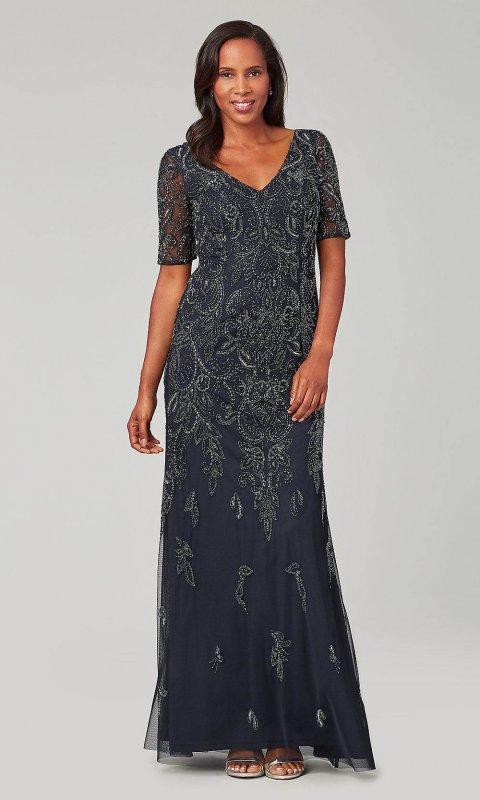 Midnight Blue Long Sequin MOB Dress by AP-AP1E206462