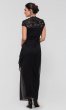 Long Black Lace-Cap-Sleeve MOB Dress AX-1122068